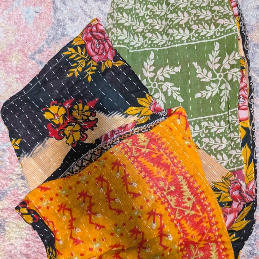 Plus Size Kantha Wide Leg Patchwork Pants - Picture 8 of 9